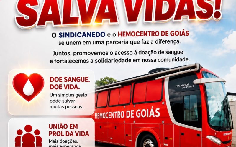 Sindicanedo e Hemocentro de Goiás realizam campanha de doação de sangue em Senador Canedo
