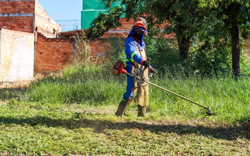 Roçagem e capina avançam em bairros e avenidas de Senador Canedo
