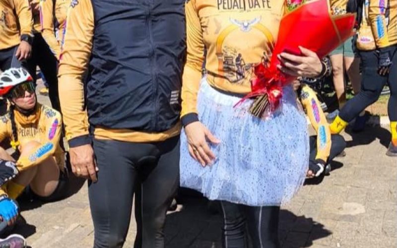 Pedido de casamento marca Pedal da Fé 2026 entre Senador Canedo e Trindade